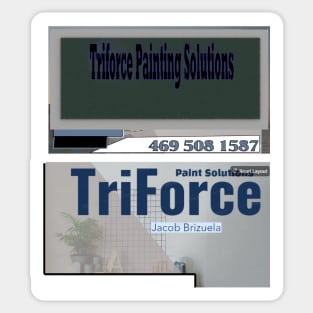 Triforce Painting Solutions call card for interior painting service Sticker